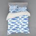 East Urban Home Microfiber Coastal Duvet Cover Set Microfiber in Blue | Queen Duvet Cover + 3 Additional Pieces | Wayfair