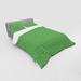 East Urban Home 50S 60S Vintage Inspired Simple Design w/ Little Image Duvet Cover Set Microfiber in Green/White | Wayfair