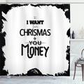 East Urban Home Funny Humorous Christmas Money Lettering Single Shower Curtain Hooks Polyester | 70 H x 69 W in | Wayfair