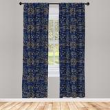 East Urban Home Ambesonne Sun Window Curtains, Doodle Style Star Motif w/ Stripes & Curved Lines Vintage Hand Drawn Sky | 63 H in | Wayfair