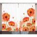 East Urban Home Poppy Floral Semi-Sheer Rod Pocket Curtain Panels Polyester in Brown | 63 H in | Wayfair 6ABE5E561B7E47A4968B70FC9FC7B21E