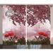 East Urban Home Poppy Floral Semi-Sheer Rod Pocket Curtain Panels Polyester in Brown | 108 H in | Wayfair 6293DF1F8E814636A8ECF52A2762D69F