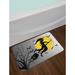East Urban Home Flying Spooky Smiling Witch w/ Bats & Full Moon Bath Rug Polyester in Gray | Wayfair 55C131C871494B8B8DEE8DC94DFC6F03