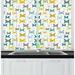 East Urban Home Moth Natural Theme Flying Butterflies Images on Plain Background Colorful Illustration Kitchen Curtain | Wayfair