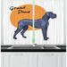 East Urban Home 2 Piece Dog Lover Side Pose Dog w/ Written Breed Name Round Kitchen Curtain Set Polyester | 39 H x 55 W x 2.5 D in | Wayfair