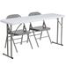 Flash Furniture Parker 18" x 60" Folding Training Table Set w/ 2 Metal Folding Chairs Plastic/Resin/Metal in Gray | 29 H x 60 W x 18 D in | Wayfair