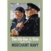 Buyenlarge 'The Life-Line is Firm, Thanks to the Merchant Navy' by Charles Vintage Advertisement in Black/Green | 30 H x 20 W x 1.5 D in | Wayfair