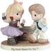 Precious Moments My Heart Beats for You Figurine Porcelain/Ceramic in Indigo | 5.31 H x 5.51 W x 5.71 D in | Wayfair 192011