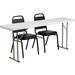 Flash Furniture Parker 6-Foot Folding Training Table Set w/ 2 Trapezoidal Back Chairs Plastic/Resin/Metal in Black | 29 H x 72 W x 18 D in | Wayfair