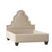 My Chic Nest Meela Solid Wood & Upholstered Platform Bed Upholstered in White/Brown | 65 H x 58 W x 80 D in | Wayfair 559-102-1140-F