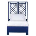 David Francis Furniture X & Diamond Low Profile Platform Bed Wood/Wicker/Rattan in Blue | 66 H x 78.5 D in | Wayfair B5077BED-TXL-S137