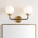 George Oliver Claudio 2 - Light Dimmable Armed Sconce Glass/Metal in White/Black/Yellow | 11.75 H x 18 W x 8 D in | Wayfair