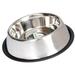 Iconic Pet Non-Skid Pet Bowl/Dish Metal/Stainless Steel (easy to clean) in Gray | 3.25 H x 13.25 W x 6.5 D in | Wayfair 51416