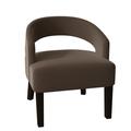 Barrel Chair - Poshbin Carly 27" Wide Barrel Chair Polyester/Velvet in Brown | 31 H x 27 W x 27 D in | Wayfair 1053-KeyMocha-DarkBrown
