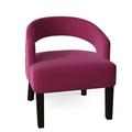 Barrel Chair - Poshbin Carly 27" Wide Barrel Chair Polyester/Velvet in Pink/Brown | 31 H x 27 W x 27 D in | Wayfair 1053-KleinPink-Walnut