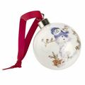 Royal Worcester Rw-Wrendale Designs Gathered Arond Bauble(Snowman) Ceramic/Porcelain in White | 4.5 H x 3.75 W x 2.75 D in | Wayfair 1694361