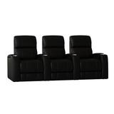 Latitude Run® 98" Wide Home Theater Row Seating w/ Cup Holder Microfiber/Microsuede in Black | 44 H x 98 W x 40 D in | Wayfair LTTN3430 44427005