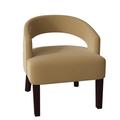 Barrel Chair - Poshbin Carly 27" Wide Barrel Chair Polyester/Velvet in White/Brown | 31 H x 27 W x 27 D in | Wayfair 1053-LenaSeagull-Mahogany