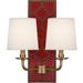 Robert Abbey Lightfoot 2-Light Armed Sconce Metal/Fabric in Red/Yellow | 16.5 H x 13.5 W x 8.3 D in | Wayfair 1031