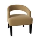 Barrel Chair - Poshbin Carly 27" Wide Barrel Chair Polyester/Velvet in Black/Brown | 31 H x 27 W x 27 D in | Wayfair 1053-LenaChocolate-Black