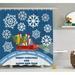 The Holiday Aisle® Christmas Truck w/ Big Boxes Tree Single Shower Curtain Polyester | 69 H x 105 W in | Wayfair 607966A97D0D47668C953973EFEA3214