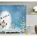 The Holiday Aisle® Christmas Jolly Snowman Santa Shower Curtain + Hooks Polyester | 69 H x 105 W in | Wayfair 0357D9ACB1C740A388AA3B398F3ADCC9