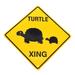 Treasure Gurus Caution Slow Turtle Crossing Funny Metal Sign Yard Decor Garden Art Metal in Yellow | 12 H x 12 W x 0.1 D in | Wayfair