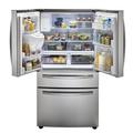 Samsung 28 cu. ft. 4-Door French Door Refrigerator w/ FlexZone™ Drawer, Stainless Steel in Gray | 70 H x 35.75 W x 36.5 D in | Wayfair