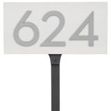 Montague Metal Products Inc. Floating 1-Line Lawn Address Sign Metal in White | 6 H x 12.5 W x 1 D in | Wayfair HMP-043-L-W-S