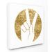 Stupell Industries Peace Hand Silhouette Gold' Graphic Art Print | 12 H x 12 W x 1.5 D in | Wayfair brp-1945_fr_12x12
