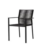 Source Furniture Avalon Metal Outdoor Stackable Dining Armchair in Black | 34 H x 22.5 W x 23.5 D in | Wayfair SF-3304-163-TXB-BLK