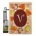 Breeze Decor Autumn a Initial Harvest & Impressions 2-Sided Polyester 18.5 x 13 in. Flag Set in Red/Brown | 18.5 H x 13 W x 1 D in | Wayfair