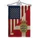 Breeze Decor American Denmark Friendship 2-Sided Burlap 19 x 13 in. Garden Flag in Black/Blue/Brown | 18.5 H x 13 W x 0.1 D in | Wayfair