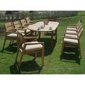 Rosecliff Heights Pioche Oval 10 - Person Teak Outdoor Dining Set Wood/Teak in Brown/White | 29.5" H x 84" L x 42.5" W | Wayfair