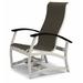 Red Barrel Studio® Hinch Marine Grade Sling Hidden Motion Chat Patio Chair in Gray/White/Black | 39 H x 28.5 W x 30 D in | Wayfair