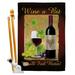 Breeze Decor Wine a Bit Happy Hour & Drinks Impressions Decorative 2-Sided 40 x 28 in. Flag Set in Black/Brown | 40 H x 28 W x 1 D in | Wayfair