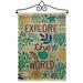 Breeze Decor Explore the World Coastal Nautical Impressions Decorative Vertical 2-Sided 19 x 13 in. Garden Flag in Brown/Green | Wayfair