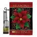 Breeze Decor Seasons Greetings Poinsettia Winter Christmas Impressions 2-Sided Polyester 19 x 13 in. Garden Flag in Black/Red | Wayfair