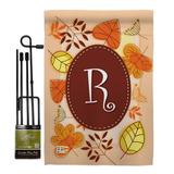 Breeze Decor Autumn a Initial Harvest & Impressions 2-Sided Polyester 18.5 x 13 in. Flag Set in Red/Brown | 18.5 H x 13 W x 1 D in | Wayfair