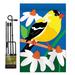 Breeze Decor Finch Friends Birds 2-Sided Polyester 19 x 13 in. Garden Flag in Blue/Green | 18.5 H x 13 W in | Wayfair