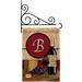 Breeze Decor Wine Initial Happy Hour & Drinks 2-Sided Burlap 19 x 13 in. Garden Flag in Red/Brown | 18.5 H x 13 W x 0.1 D in | Wayfair