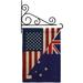 Breeze Decor American Australia Friendship 2-Sided Burlap 19 x 13 in. Garden Flag in Blue/Brown/Red | 18.5 H x 13 W x 0.1 D in | Wayfair