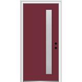 Verona Home Design 1-Lite Painted Steel Spotlight Prehung Front Entry Door Metal | 80" H x 30" W x 1.75" D/6.56" | Wayfair ZZ355376R