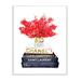 Stupell Industries 'Fashion Designer Red Flower Bookstack' Graphic Art Wood in Brown | 15 H x 10 W x 0.5 D in | Wayfair agp-209_wd_10x15