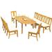 Rosecliff Heights Kevon Oval 10 - Person Teak Outdoor Dining Set Metal in Brown/White | 30.5 H x 71 W x 40 D in | Wayfair