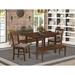 Lark Manor™ Adonica 5 - Piece Butterfly Leaf Rubberwood Solid Wood Dining Set Wood in Brown | Wayfair DED798470EF14EB3B3729579F0EADB1A