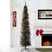The Holiday Aisle® Slender Black Pine Artificial Christmas Tree w/ Clear/Lights, Metal in White | 6' | Wayfair D63601CAA701447592A3677A027F87CA