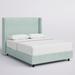 Mistana™ Dinapoli Low Profile Standard Bed Upholstered/Metal in Black | 56 H x 77 W x 89 D in | Wayfair 03F38F0C24F946718721D2BDB6EAF6E4