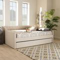 Alcott Hill® Davian Daybed w/ Trundle Metal in White/Brown | 33 H x 58 W x 81 D in | Wayfair 343076B795F14F98A48FB45213250E4B