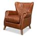 Wingback Chair - Astoria Grand Morello 33" Wide Top Grain Leather Wingback Chair Leather/Genuine Leather in Brown | 35 H x 33 W x 35 D in | Wayfair